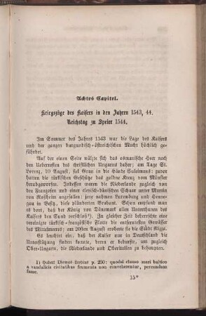 Achtes Capitel. Kriegszüge des Kaisers in den Jahren 1543, 44. Reichstag zu Speier 1544.