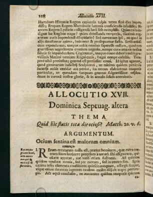 108-115, Allocutio XVII.