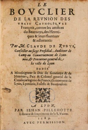 Le Bouclier de la reunion des vrais catholiques François