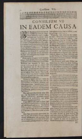 Consilium VII. In Eadem Causa.