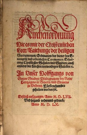 Pfälzische Kirchenordnung, Wolfgangs