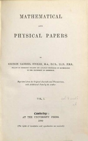 Mathematical and physical papers, 1
