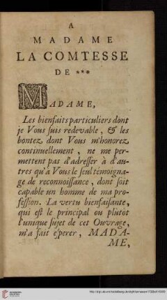 A madame la comtesse de ***