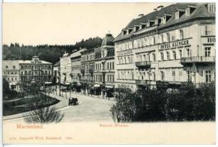 Marienbad. Stephanstraße mit Hotel Klinger