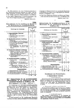 Rahmenlehrplan für die Architekturmodellbauerausbildung an der Meisterschule für das gestaltende Handwerk in Straßburg i. Els. : [Amtliche Erlasse] ; [Amtlicher Teil]