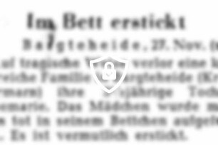 Im Bett erstickt