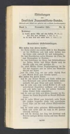 November 1915. Nr. 11
