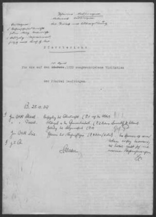 Deufringen: Pfarrbericht 1939