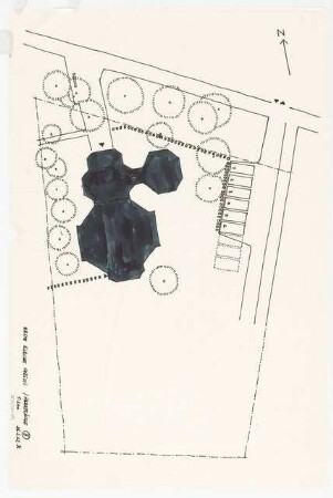 1. Kirche Christi Wissenschafter, Karlsruhe: Lageplan mit Parkfläche 2: 1:200