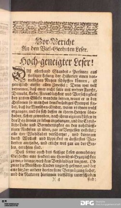 Vor-Bericht An den Viel-Geehrten Leser