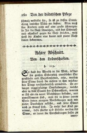 Achter Abschnitt. Von den Leidenschaften.