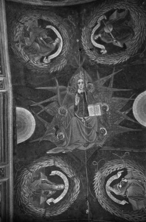 Christus als Weltenrichter mit den vier Kardinaltugenden