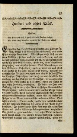 Hundert und achtes Stück