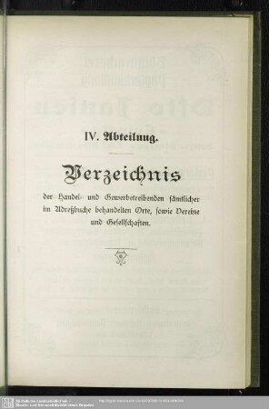 Verzeichnis der Handel- und Gewerbetreibenden