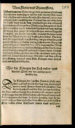 Wie die Königin die sach endet/ und das der Weise vor den andern zu erwehlen sey.