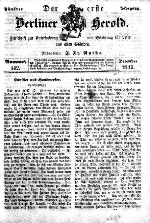 Nummer 142, Dezember 1846