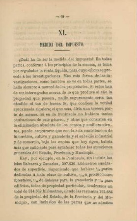 XI. Medida del impuesto
