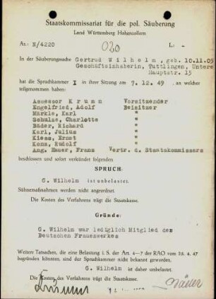 Wilhelm, Getrud