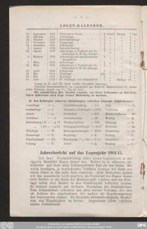 Logen-Kalender.