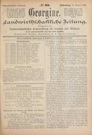 Achtundfünfzigster Jahrgang. No. 35. Insterburg, 28. August 1890.