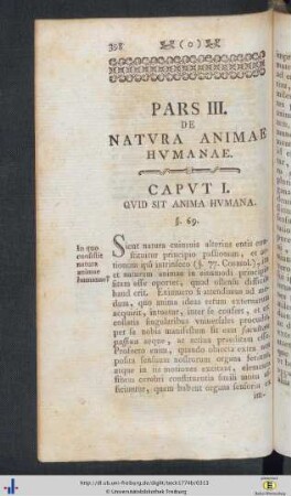 Pars III. De Natura Animae Humanae.