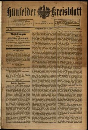 Ausgabe vom Samstag, den 04. Juli 1896.