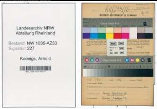 Entnazifizierung Arnold Koenigs , geb. 28.07.1907 (Bergmann)