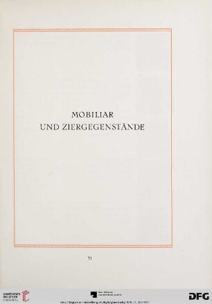 Mobiliar und Ziergegenstände (Nr. 96-129)