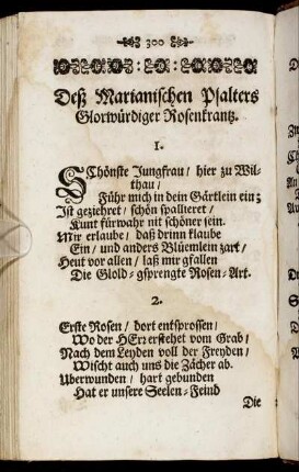 Deß Marianischen Psalters Glorwürdiger Rosenkrantz