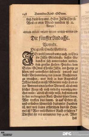 Die fünffte Andacht.