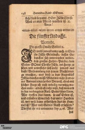 Die fünffte Andacht.