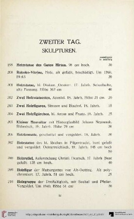 Skulpturen (Nr. 199-220)