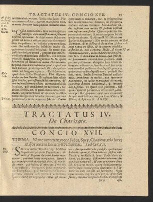 Tactatus IV. De Charitate.