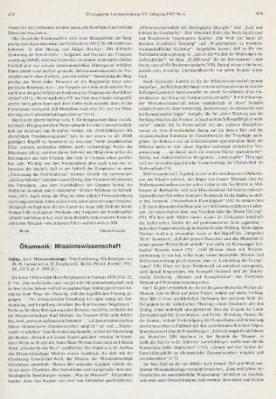 473-475 [Rezension] Müller, Karl, Missionstheologie