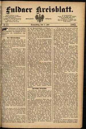 Ausgabe vom Donnerstag, den 02. Juli 1885.