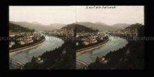 Blick auf Salzach, Festung und Stadt Salzburg