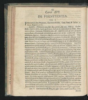 Caput XVI. De Poenitentia.