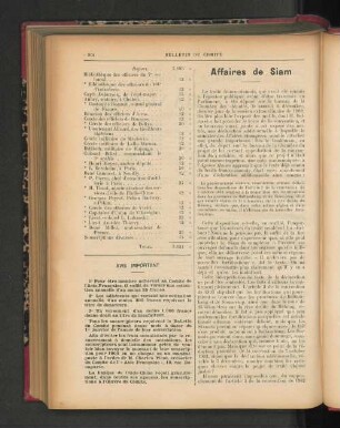 Affairs de Siam.