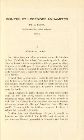 Contes et légendes annamites par A. Landes, administrateur des affaires indigènes