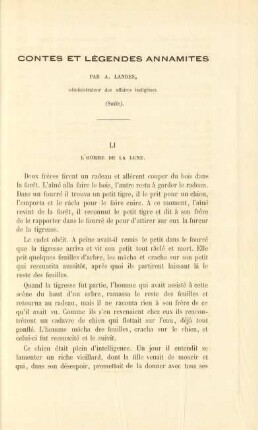 Contes et légendes annamites par A. Landes, administrateur des affaires indigènes
