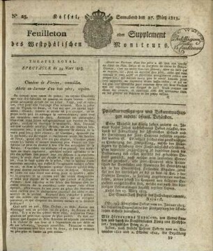 No. 25, Sonnabend den 27. Maerz 1813