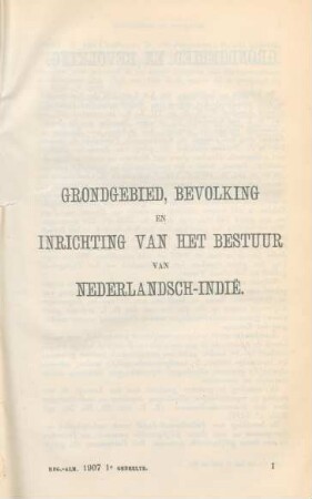 Grondgebied, Bevolking en Inrichting van het Bestuur von Nederlandsch-Indie