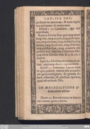 De Maledictione & damnatione aeterna.