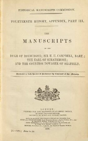 Report. 14. 1894 Appendix part 3