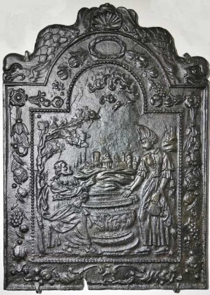 Kaminplatte, Jesus und die Samariterin