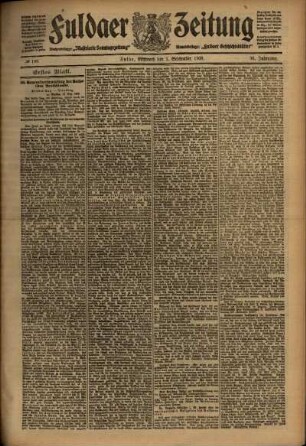 Erste Ausgabe vom Mittwoch, den 01. September 1909.