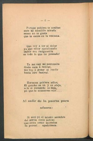 Al salir de la puerta para afuera
