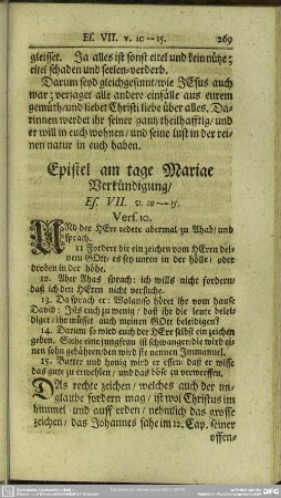 Epistel am tage Mariae Verkündigung