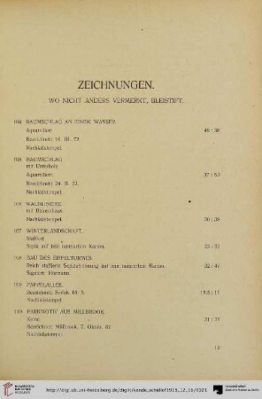 Zeichnungen (Nr. 104-140)