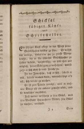 Schicksal fähiger Köpfe und Schriftsteller.